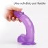 Jelly 8 - Dildo avec ventouse et testicules (violet)