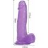 Jelly 8 - Dildo avec ventouse et testicules (violet)