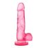 bjours Doux et Dur 4 - gode ventouse avec testicules (rose)