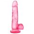 bjours Doux et Dur 4 - gode ventouse avec testicules (rose)