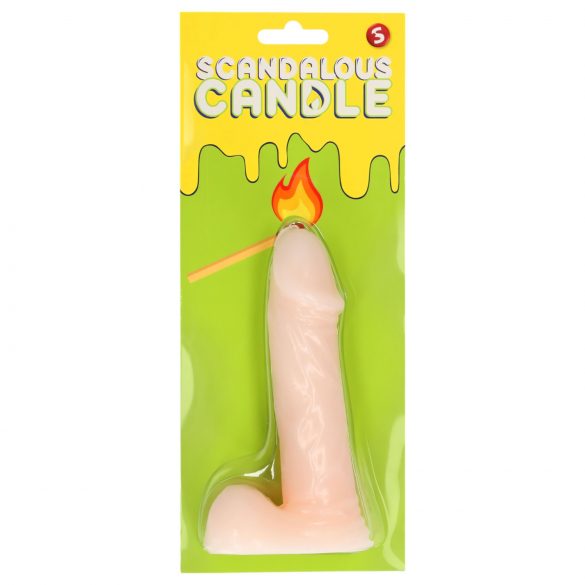 Scandalous - bougie - pénis avec testicules - naturel (133g)