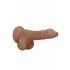 RealRock Dong 7 - realistické dildo s varlaty (17 cm) - tmavě přírodní