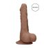 RealRock Dong 8 - levensechte dildo met ballen (20cm) - donker natuur