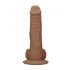 RealRock Dong 8 - levensechte dildo met ballen (20cm) - donker natuur