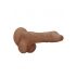 RealRock Dong 8 - dildo réaliste avec testicules (20 cm) - couleur peau foncée