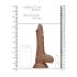 RealRock Dong 8 - dildo réaliste avec testicules (20 cm) - couleur peau foncée