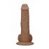 RealRock Dong 9 - realistické dildo s varlaty (23 cm) - tmavě přírodní