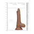 RealRock Dong 9 - realistické dildo s varlaty (23 cm) - tmavě přírodní