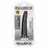 RealRock Slim - realistické dildo s lepivými nožičkami - 15,5 cm (černé)