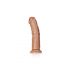 RealRock Curved - zakřivené realistické dildo se svorkou - 15,5 cm (tmavě přírodní)