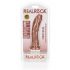 RealRock Curved - zakřivené realistické dildo se svorkou - 15,5 cm (tmavě přírodní)