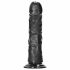 RealRock Curved - zakřivené realistické dildo s lepivými nožičkami - 15,5 cm (černé)