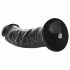 RealRock Curved - zakřivené realistické dildo s lepivými nožičkami - 15,5 cm (černé)