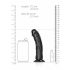 RealRock Curved - zakřivené realistické dildo s lepivými nožičkami - 15,5 cm (černé)