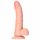 RealRock Curved - připínací, realistické dildo s varlaty - 15,5 cm (přírodní)