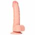 RealRock Curved - připínací, realistické dildo s varlaty - 15,5 cm (přírodní)