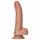 RealRock Curved - připínací, realistické dildo s varlaty - 15,5 cm (tmavě přírodní)