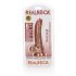 RealRock - zuignap dildo met ballen - 15,5cm (donker naturel)