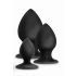 Anal Adventures Platinum Stout - kit dildos anaux - 3 pcs (noir)