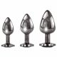 Evolved Zwart Edelsteen - metalen anale dildo set (zwart-zilver)