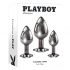 Playboy - anální dildo sada - 3 díly (stříbrné)