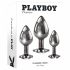 Playboy - anální dildo sada - 3 díly (stříbrné)