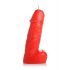 Spicy Pecker - kaars penis met testikels - groot (rood)