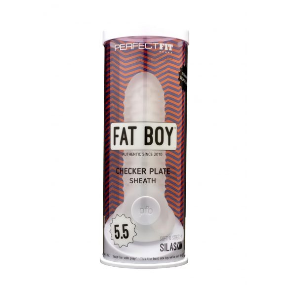 Fat Boy Checker Box - návlek na penis (15 cm) - mléčně bílý