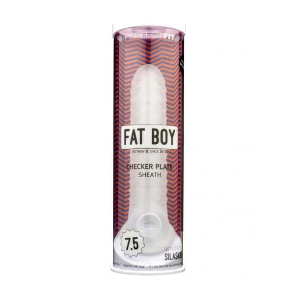 Fat Boy Checker Box - manchon pénien (19 cm) - blanc laiteux