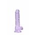 REALROCK - průsvitné realistické dildo - fialové (17cm)