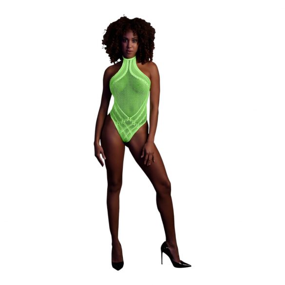 Aïe! - body à effet bretelles fluorescent (vert néon) - XL-4XL