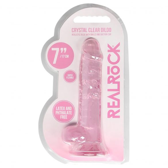 REALROCK - dildo réaliste translucide - rose (17cm)