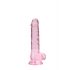 REALROCK - průsvitné realistické dildo - růžové (17cm)