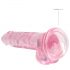 REALROCK - průsvitné realistické dildo - růžové (17cm)