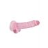 REALROCK - průsvitné realistické dildo - růžové (17cm)