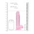 REALROCK - průsvitné realistické dildo - růžové (19cm)