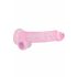 REALROCK - průsvitné realistické dildo - růžové (19cm)