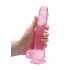 REALROCK - průsvitné realistické dildo - růžové (19cm)