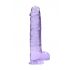 REALROCK - průsvitné realistické dildo - fialové (22cm)