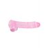 REALROCK - průsvitné realistické dildo - růžové (22cm)