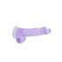 REALROCK - průsvitné realistické dildo - fialové (15cm)