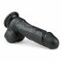 Easytoys - dildo s varlaty a přísavkou (17,5cm) - černé