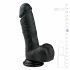 Easytoys - dildo s varlaty a přísavkou (17,5cm) - černé