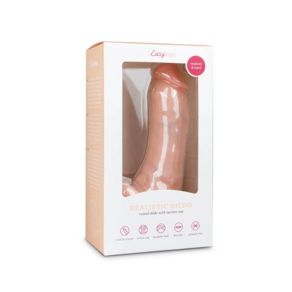 Easytoys - zuignap dildo met ballen (20cm) - naturel