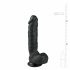 Easytoys - dildo s varlaty a přísavkou (22,5cm) - černé