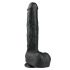 Easytoys - velké dildo s varlaty a přísavkou (29,5cm) - černé