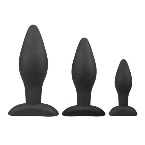 Le kit de godemiché anal Easytoys Rocket - noir (3 pièces)