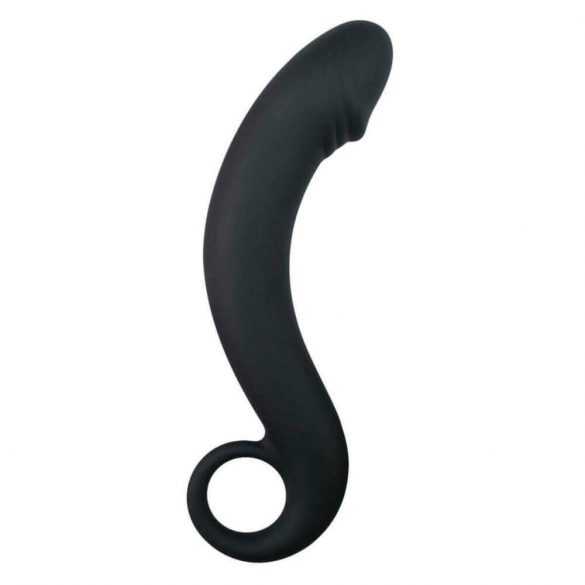 EasyToys Gebogen Dildo - siliconen anale dildo (zwart)