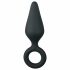 Easytoys Pointy Plug - anální dildo s úchytovým kroužkem - střední (černá)