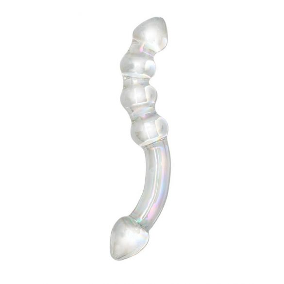 Rimba Xena - dubbele glazen dildo (transparant)